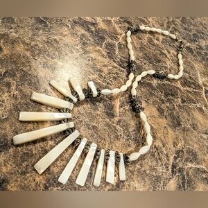 Vintage Mother Of Pearl Tribal Style Necklace